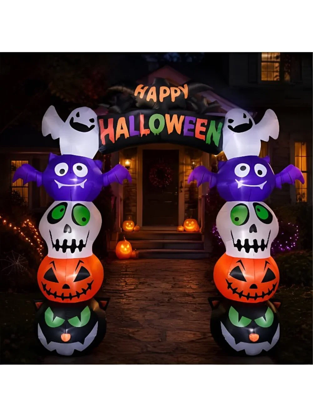 Halloween Inflatable Archway 8FT Walk Through Pumpkin Ghost